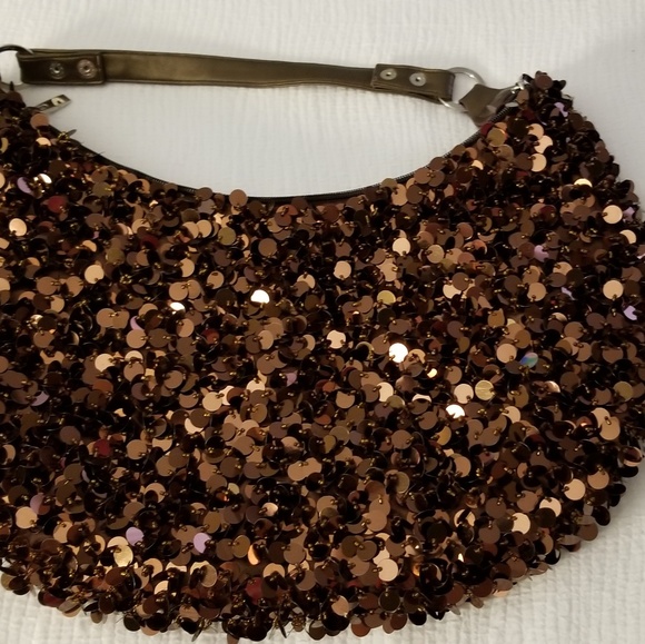 Bronze  colored sequin purse - Picture 1 of 5